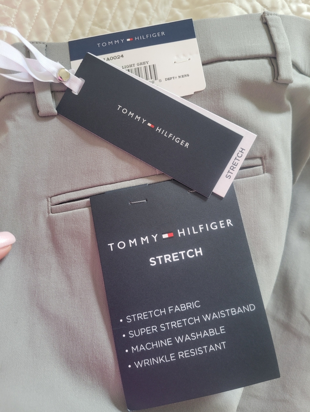 Tommy Hilfiger Stretch Dress Pants Light Grey Tailored 35x34 NWT - Picture 2 of 7